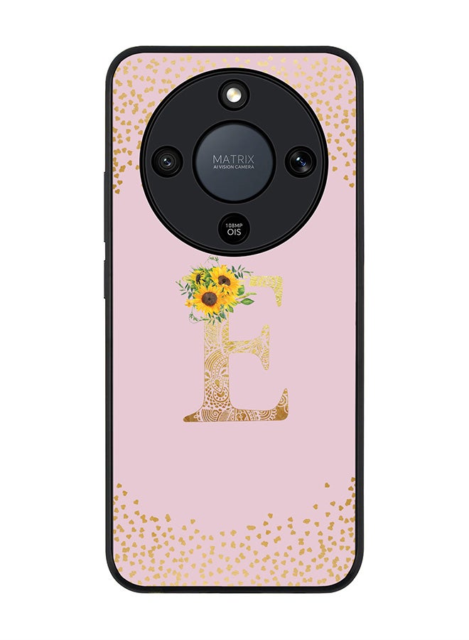 For Honor X9d / Magic8 Lite / X70 Case,Slim fit Camera Protection, Shockproof Thin Phone cover  - Custom Floral Monogram - E  (Pink )